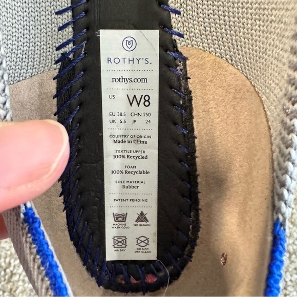 Rothy's Womens Size 8 The Points Iridescent Silver/Grey Limited Edition Flats - Picture 5 of 8